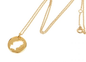 Ibiza Necklace with 16mm pendant gold plated