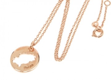 Ibiza Necklace with 16mm pendant rose gold plated 