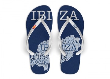 Ibiza Flip-Flops blue/white for women