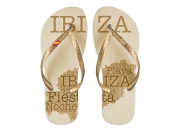 Ibiza Flip-Flops gold/gold for women