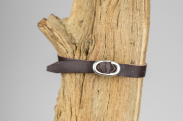 Ibiza Silver Name 21mm with brown leather band