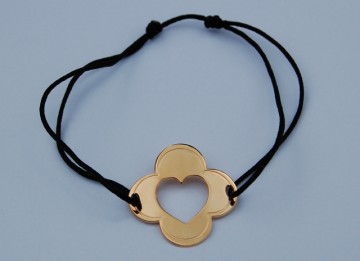 Clover Bracelet Heart 20 mm gold plated