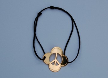 Clover Bracelet Peace 20mm gold plated