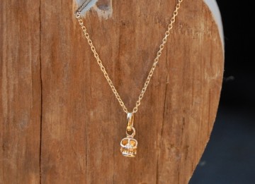 Small Skull 6mm gold plated