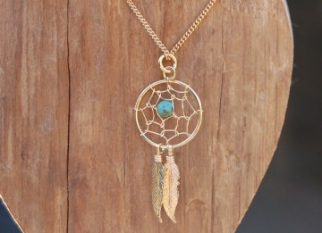 Small Dream Catcher 25mm Gold Plated
